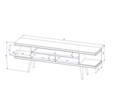 Utopia 70.47 TV Stand in White Gloss and Maple Cream - Ornate Home