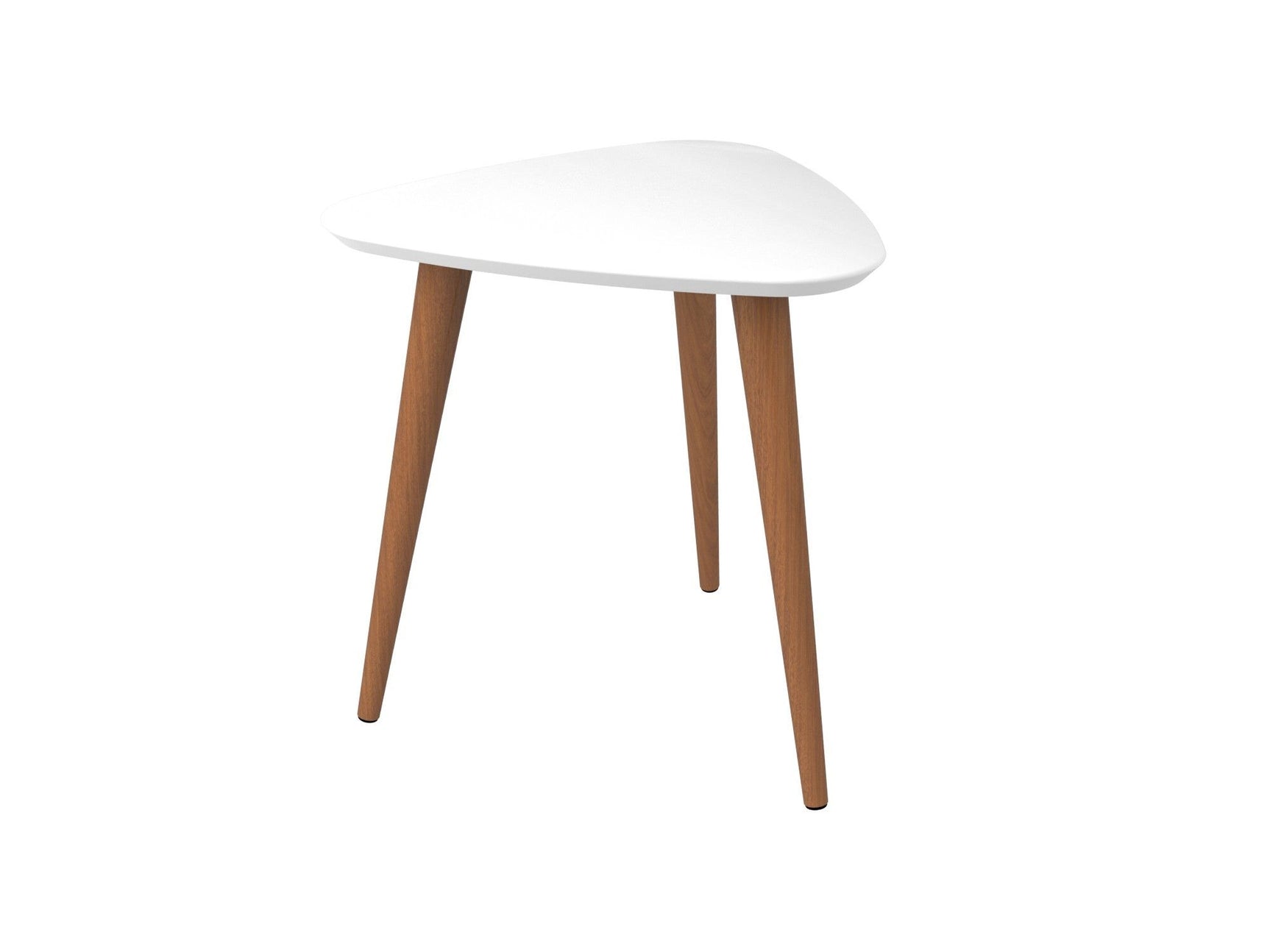 Utopia High Triangle End Table in White Gloss - Ornate Home