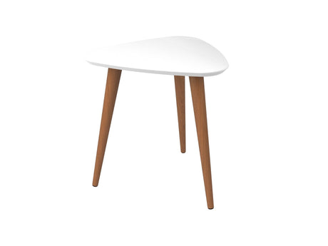 Utopia High Triangle End Table in White Gloss - Ornate Home