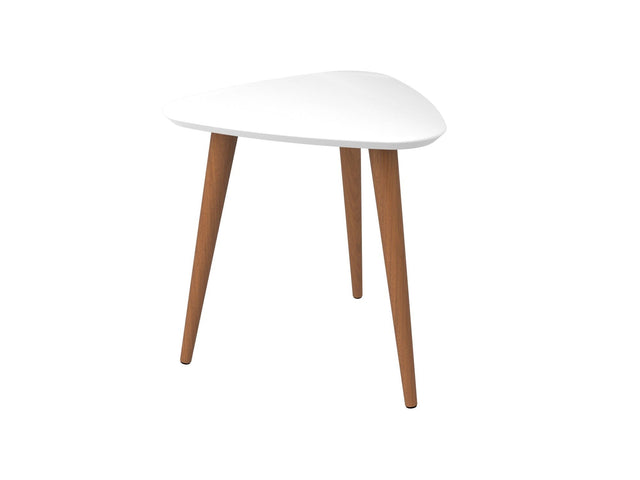 Utopia High Triangle End Table in White Gloss - Ornate Home