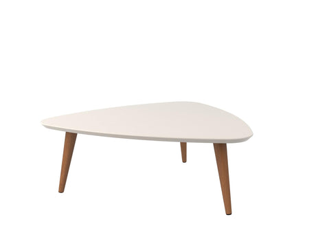 Utopia Low Triangle End Table in Off White - Ornate Home