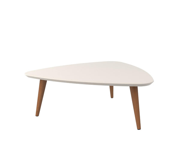 Utopia Low Triangle End Table in Off White - Ornate Home