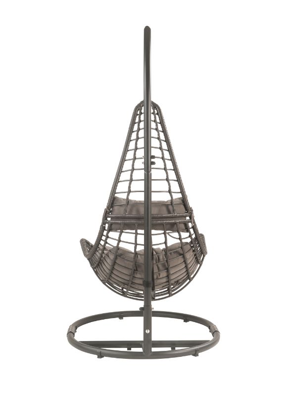 Uzae Gray Patio Swing Chair w/ Stand - Ornate Home