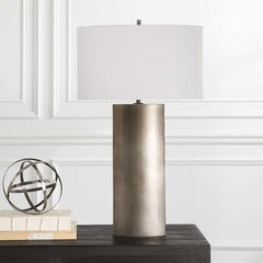 V-Groove Black/Gray Modern Table Lamp - Ornate Home
