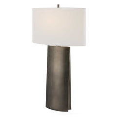 V-Groove Black/Gray Modern Table Lamp - Ornate Home