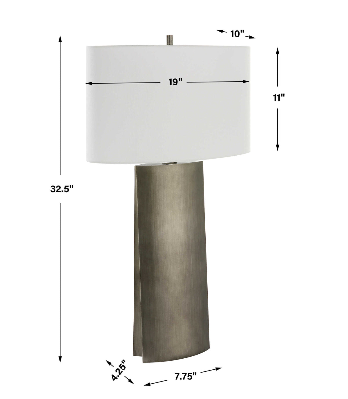 V-Groove Black/Gray Modern Table Lamp - Ornate Home