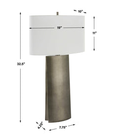 V-Groove Black/Gray Modern Table Lamp - Ornate Home