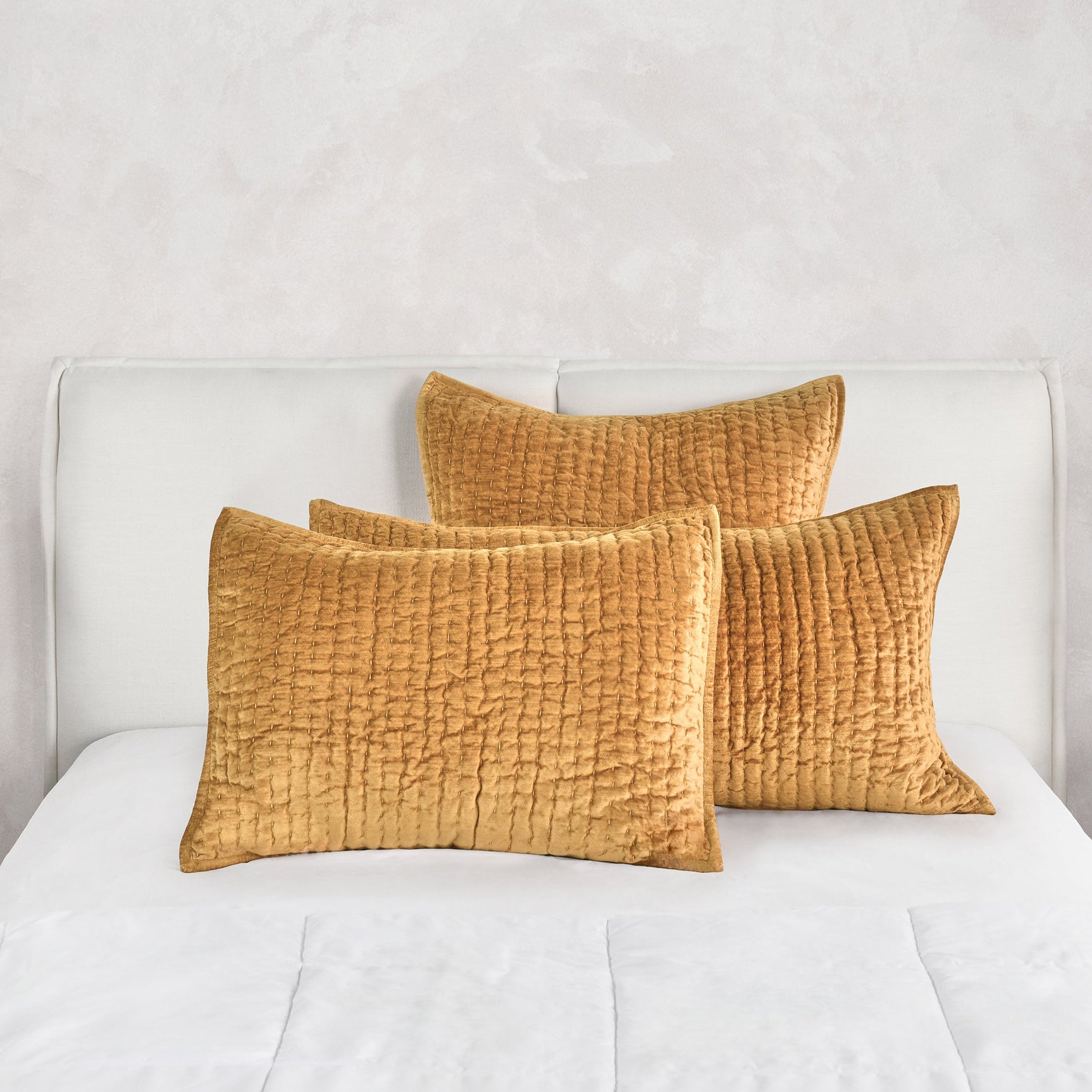 Bari Honey Gold Velvet Quilt Collection