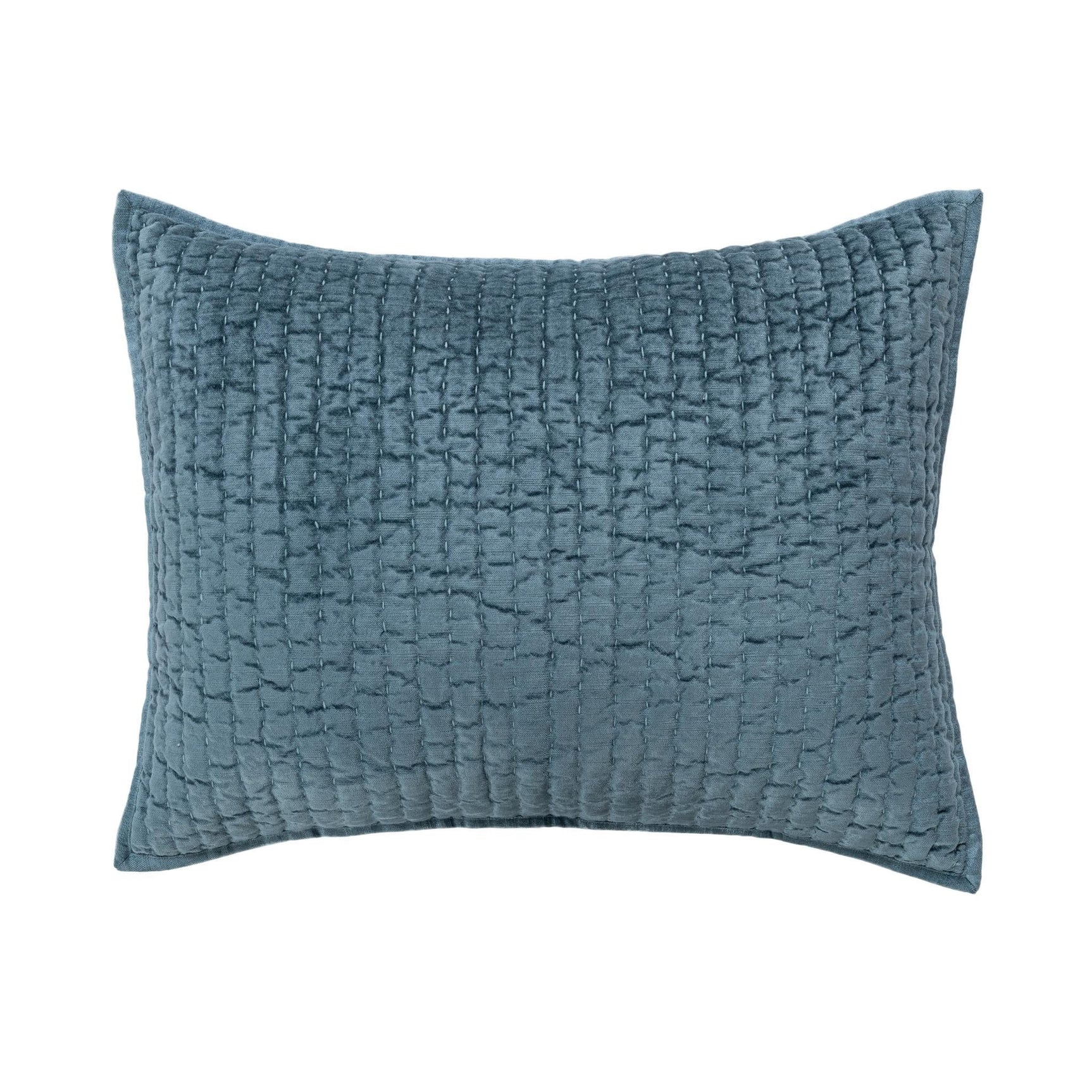 Bari Stone Blue Velvet Quilt Collection