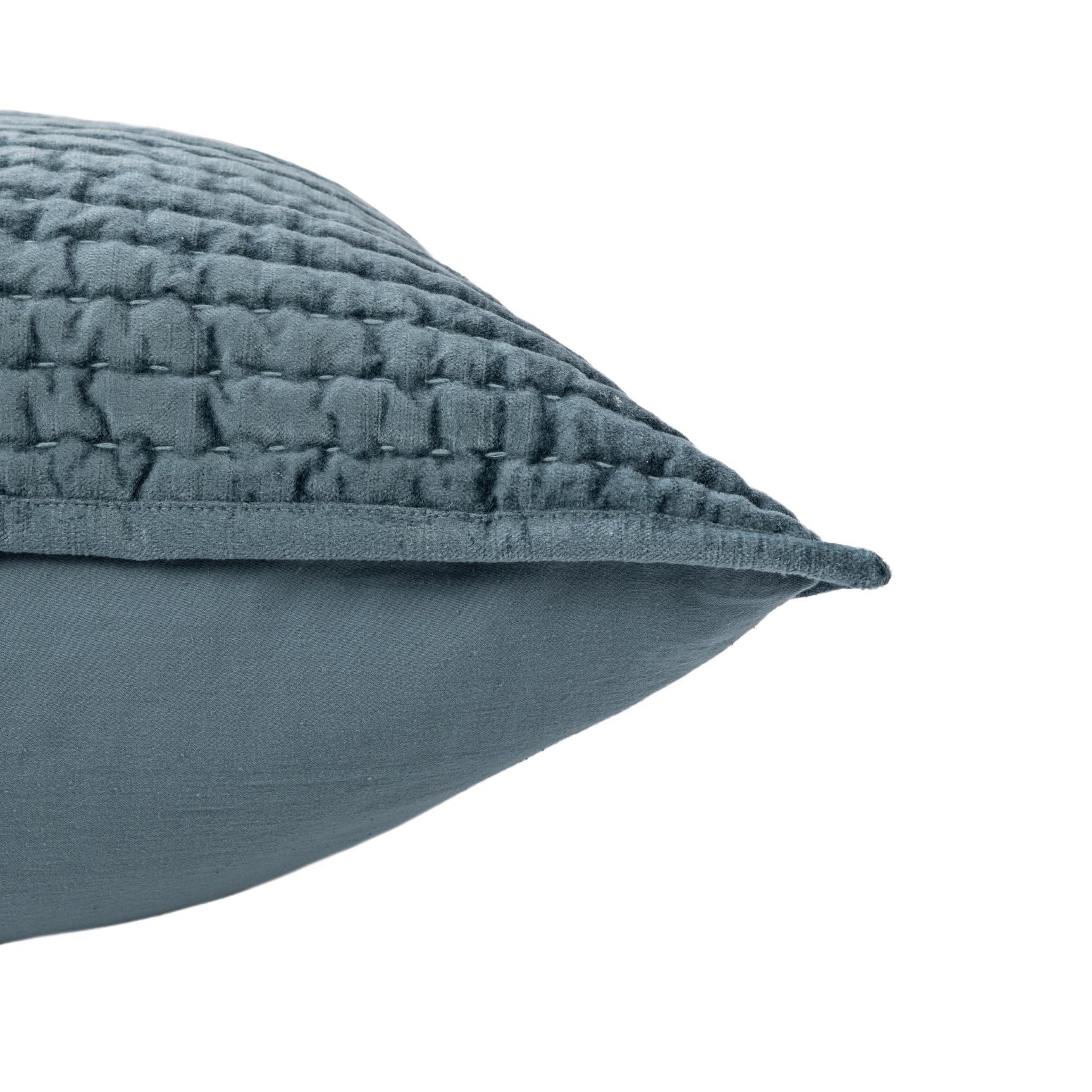 Bari Stone Blue Velvet Quilt Collection