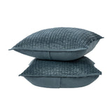 Bari Stone Blue Velvet Quilt Collection