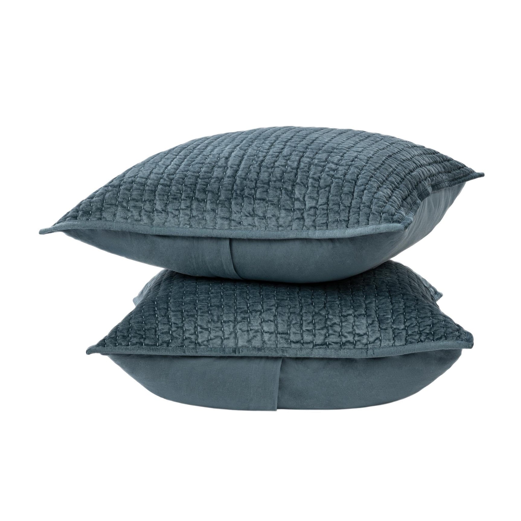 Bari Stone Blue Velvet Quilt Collection