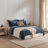 Elms Crisp Blue Velvet Quilt Collection