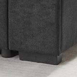 Toby Black 95"W Woven Fabric Reversible Sleeper Sectional Sofa with LAF Storage Chaise