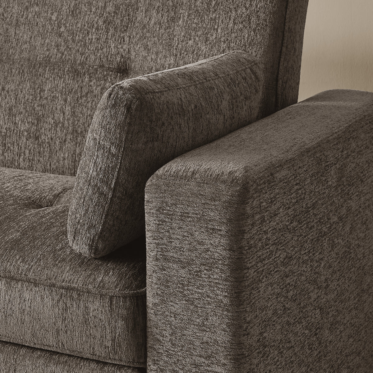 Arnold Ash Brown 76"W Chenille Convertible Sleeper Sofa