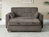Arnold Ash Brown 76"W Chenille Convertible Sleeper Sofa
