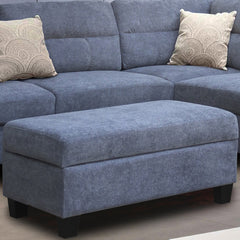 Diego Gray 100"W Fabric Sectional Sofa with Right-Facing Chaise & Ottoman