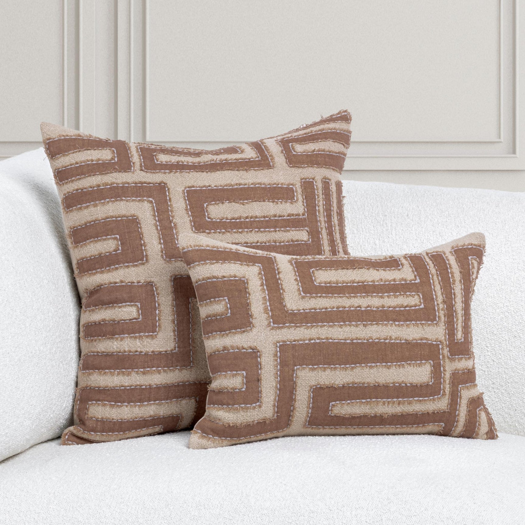 VC Mateo Sepia Brown/Natural 14x20 Throw Pillow (Set of 2) - Ornate Home