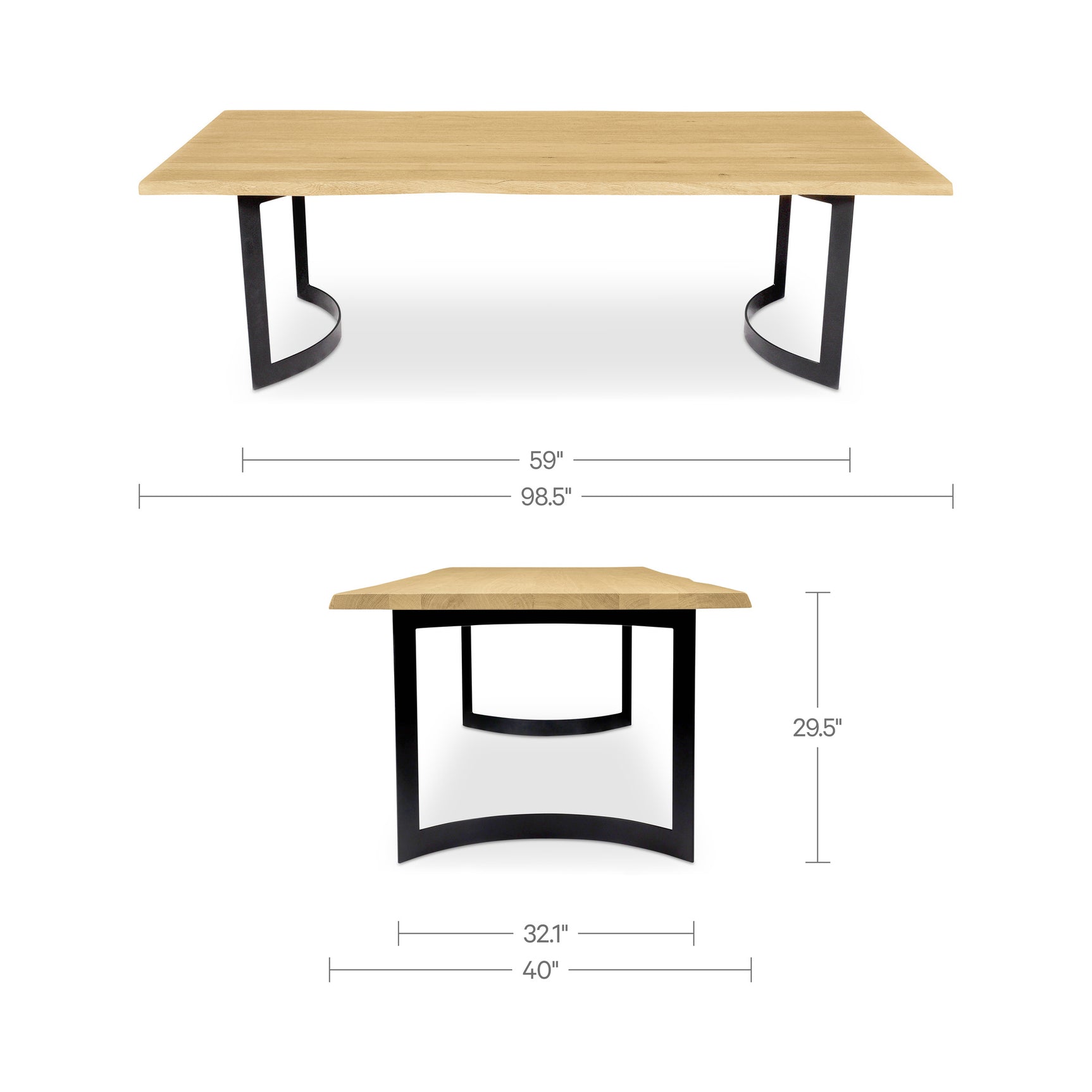 Bent Natural Oak Small Dining Table