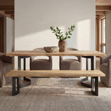 Bent Natural Oak Small Bench