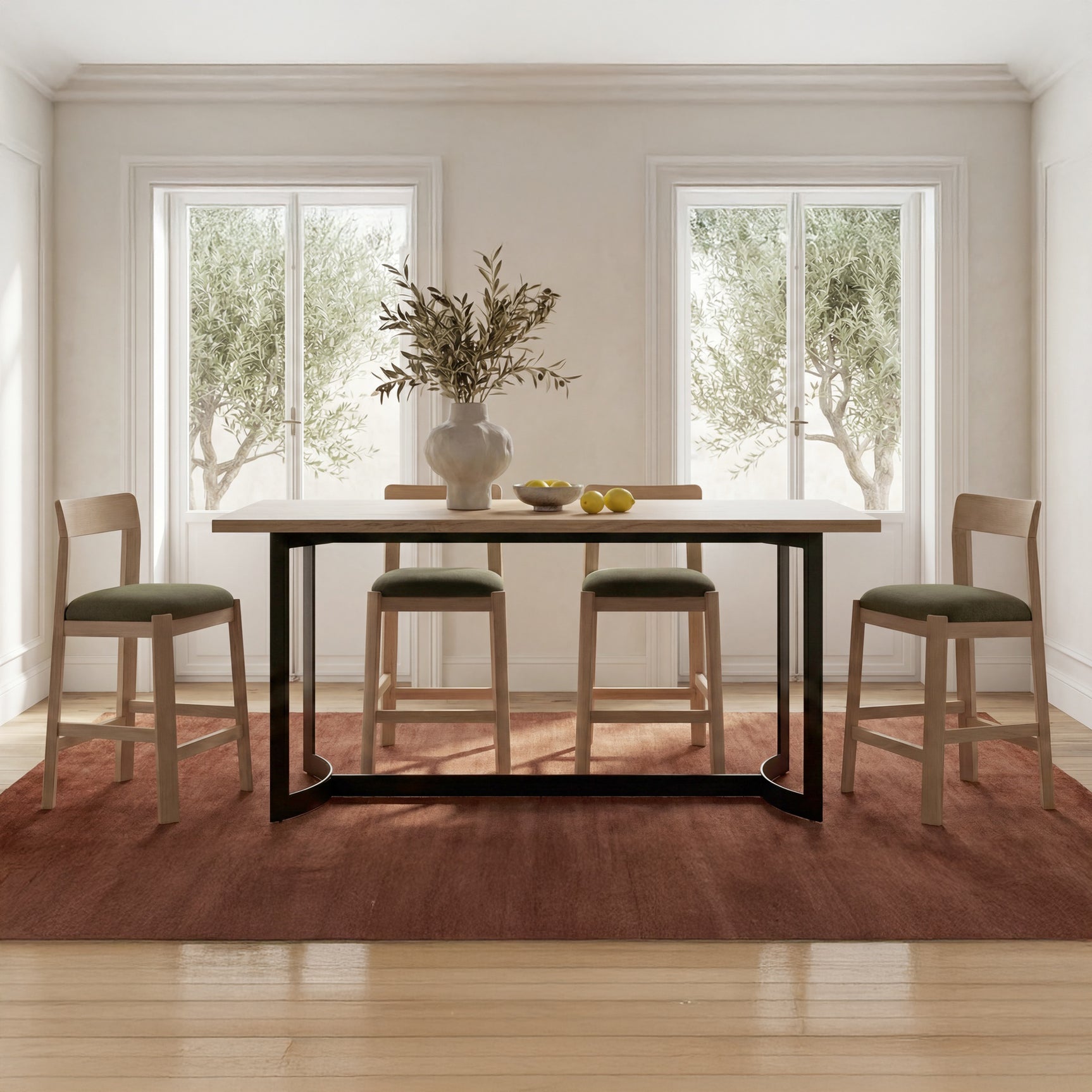 Bent Natural Oak Counter Table