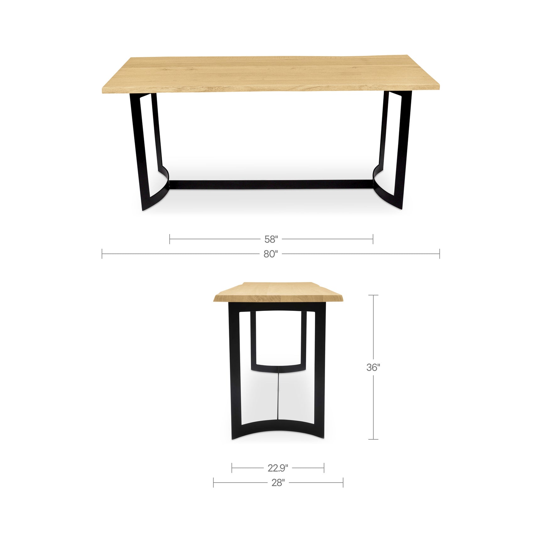 Bent Natural Oak Counter Table