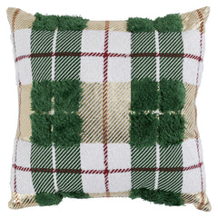 VE Plaid Green Texture Multi Multiple Sizes Throw Pillow - Ornate Home