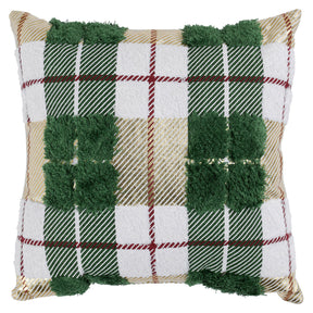 VE Plaid Green Texture Multi Multiple Sizes Throw Pillow - Ornate Home