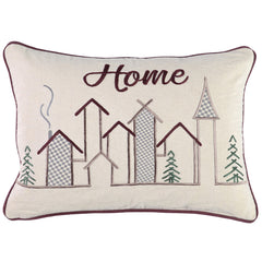VE Winter Town Natural 14x20 Throw Pillow - Ornate Home