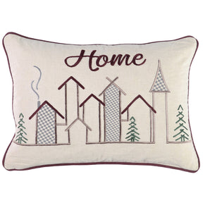 VE Winter Town Natural 14x20 Throw Pillow - Ornate Home