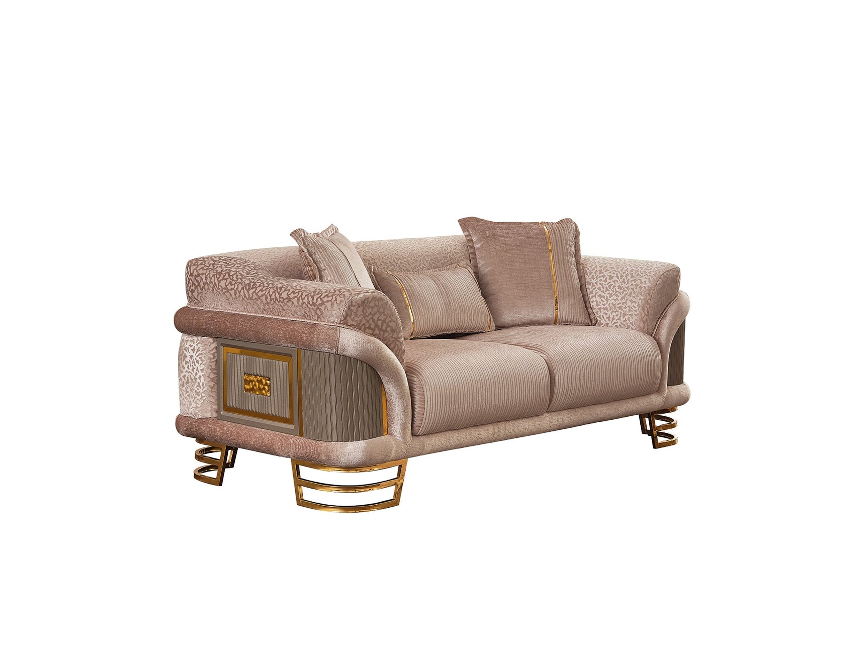 Versace Cream Stationary Loveseat