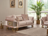 Versace Cream 3-pieces (Sofa & Loveseat & Chair) Living Room Set