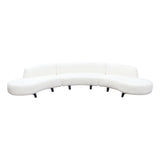 Vesper White/Black Faux Shearling 3-Pc Sectional - Ornate Home