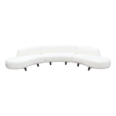 Vesper White/Black Faux Shearling 3-Pc Sectional - Ornate Home