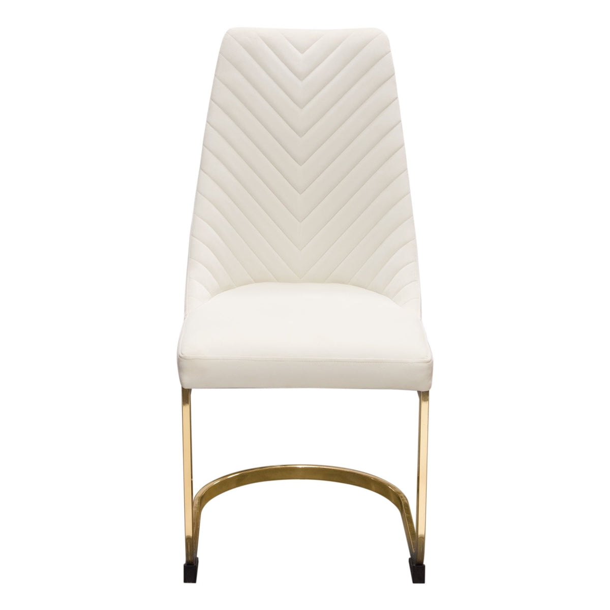 Vogue Cream/Gold Velvet Dining Chair (Set of 2) - Ornate Home