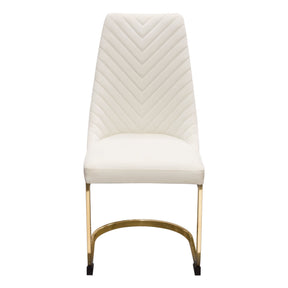 Vogue Cream/Gold Velvet Dining Chair (Set of 2) - Ornate Home