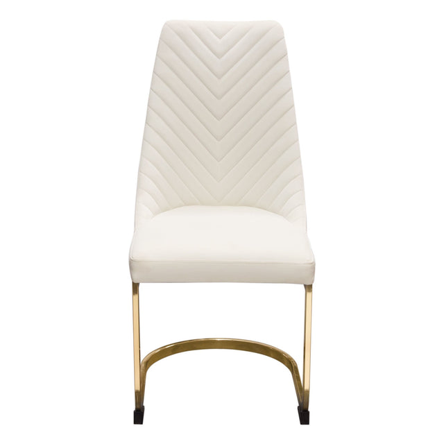 Vogue Cream/Gold Velvet Dining Chair (Set of 2) - Ornate Home