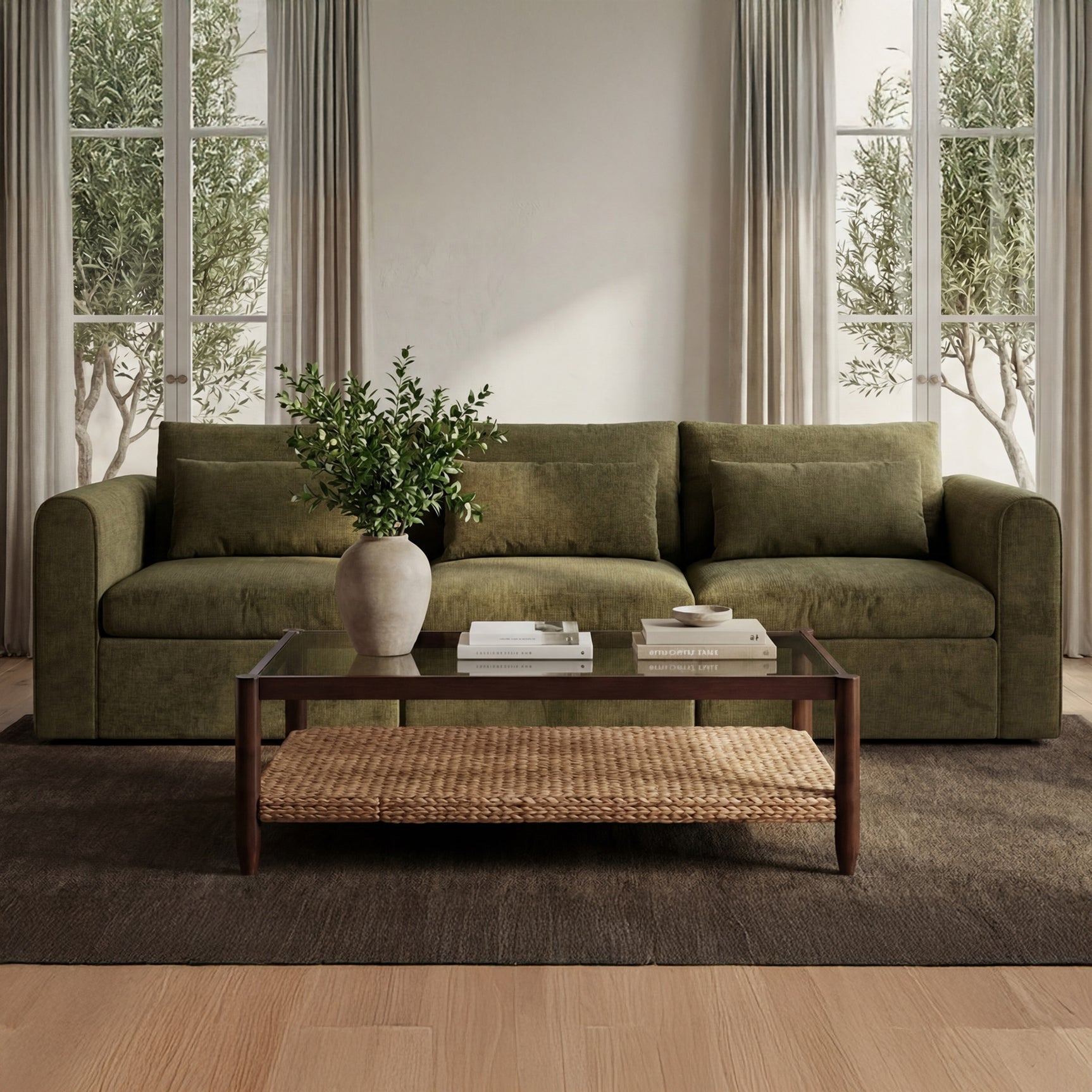 Swift Dark Green Left Arm Facing Chair