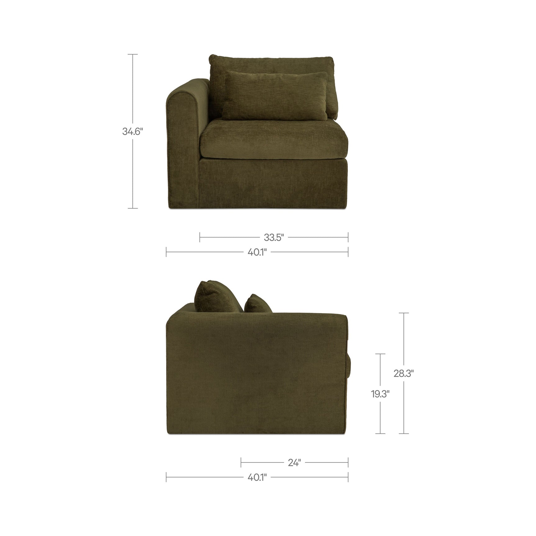 Swift Dark Green Left Arm Facing Chair