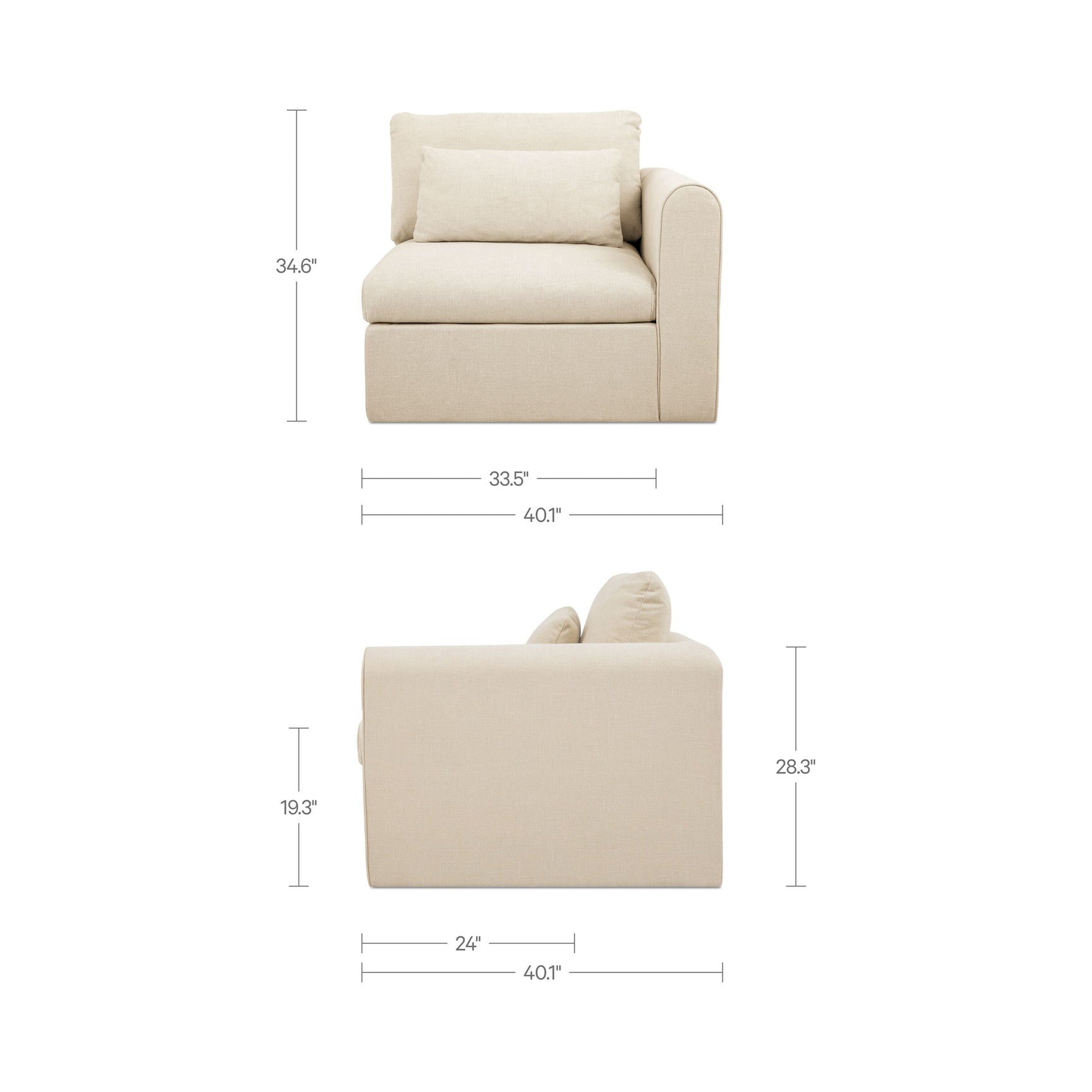Swift Light Beige Right Arm Facing Chair