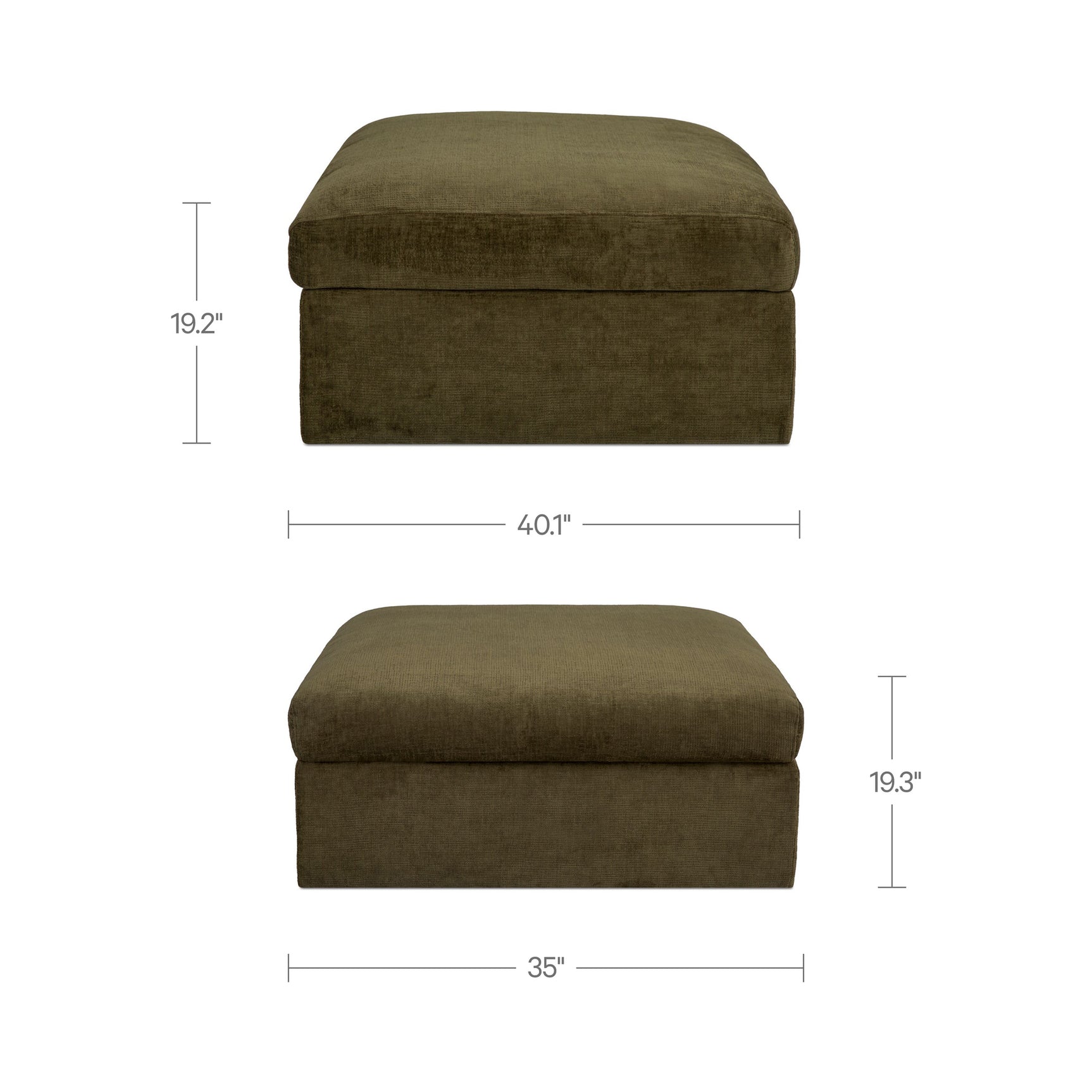 Swift Dark Green Storage Ottoman