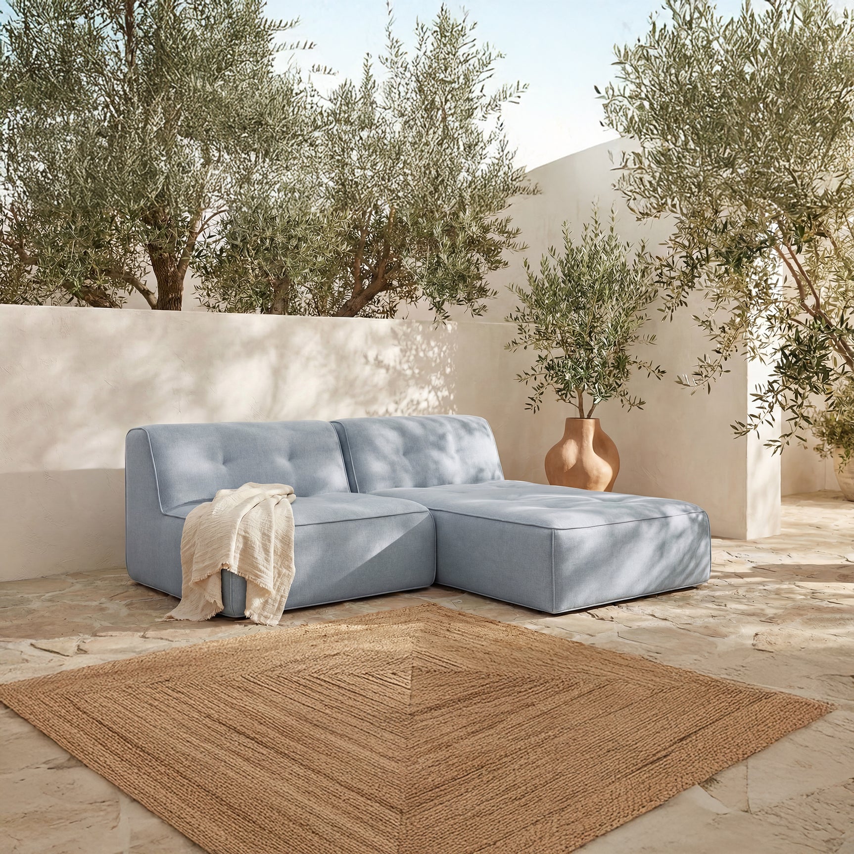 Sunseeker Light Blue 2 Piece Outdoor Nook