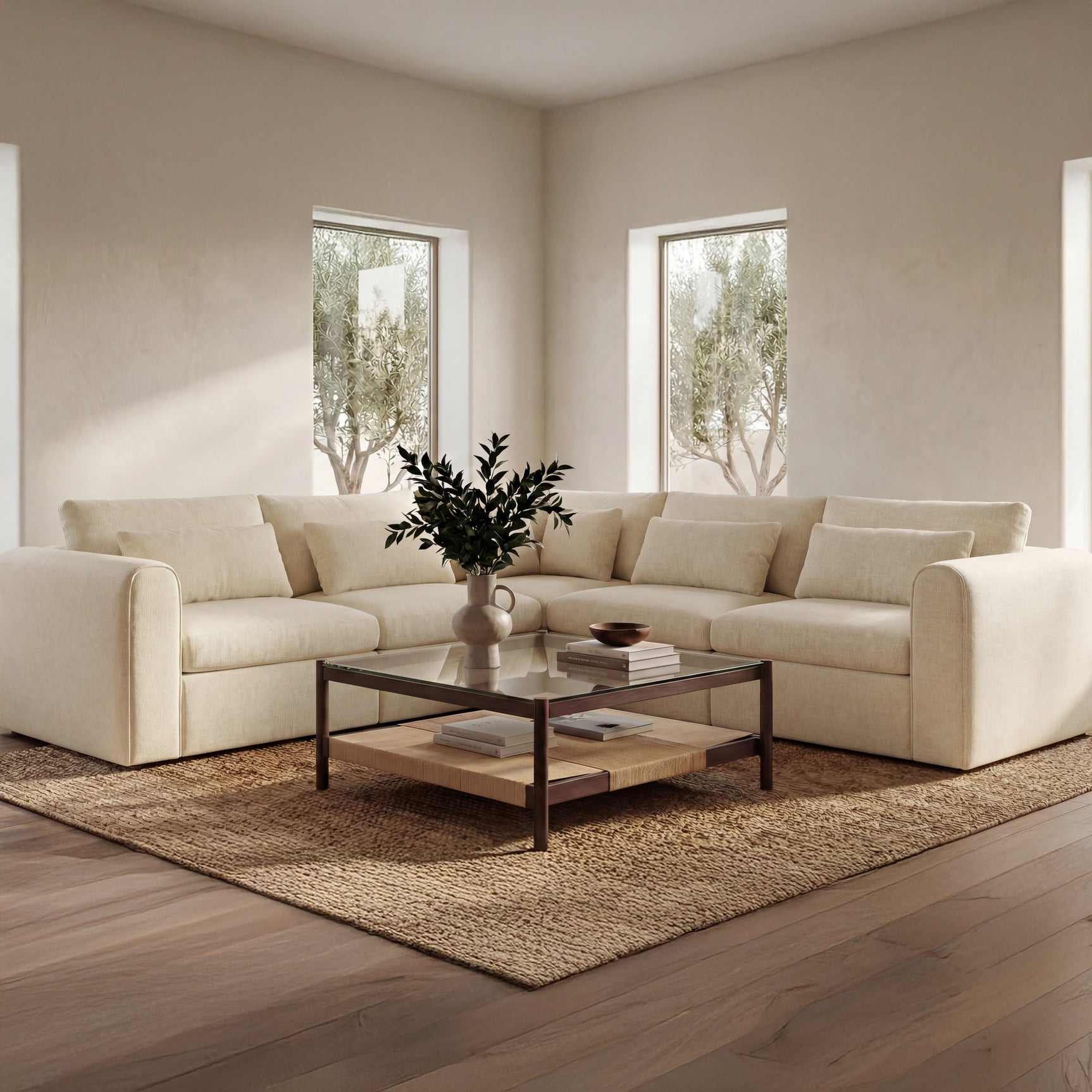 Swift Light Beige Classic L Modular Sectional