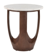 Vaan White & Walnut Side Table - Ornate Home
