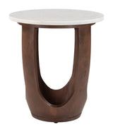 Vaan White & Walnut Side Table - Ornate Home