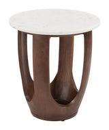 Vaan White & Walnut Side Table - Ornate Home