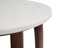 Vaan White & Walnut Side Table - Ornate Home