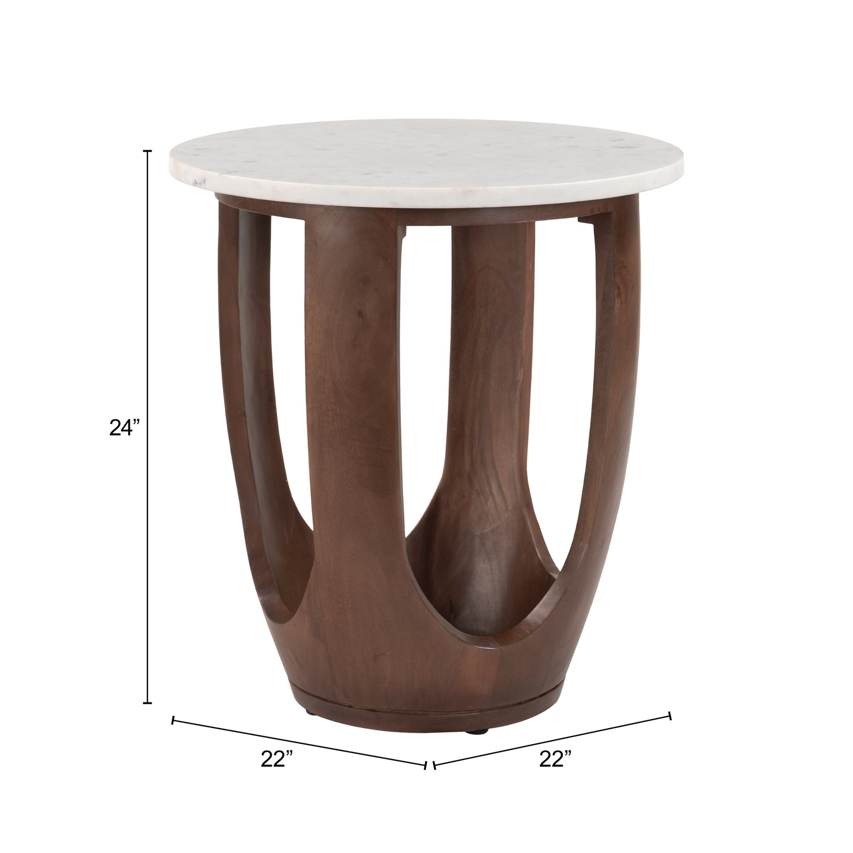 Vaan White & Walnut Side Table - Ornate Home
