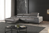 Vadso Dark Gray Leather Match Left Chaise Sectional - Ornate Home