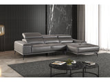 Vadso Dark Gray Leather Match Right Chaise Sectional - Ornate Home